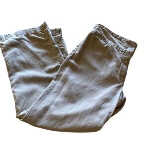 Eileen Fisher Linen Blend Light Weight Wide Leg Low Rise Beige Boho Pants Size12